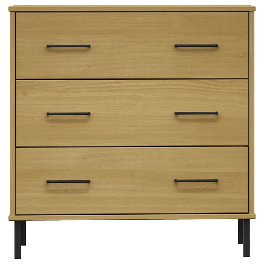 Dressoir met 3 lades OSLO 77x40x79,5 cm grenenhout bruin