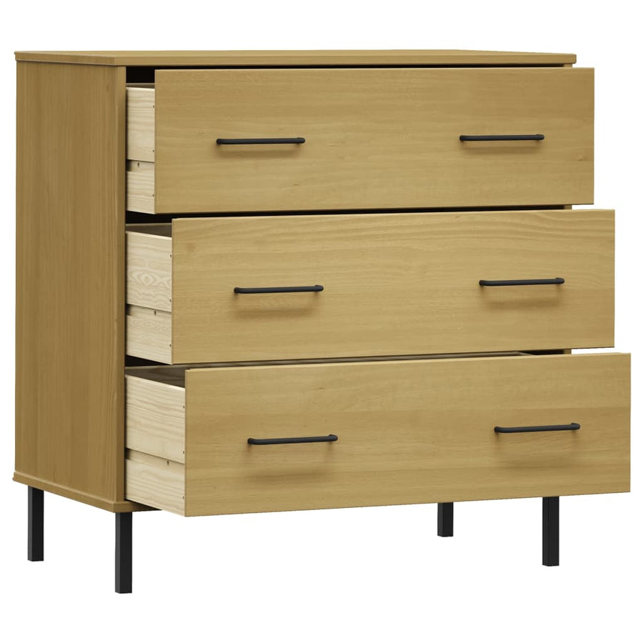 Dressoir met 3 lades OSLO 77x40x79,5 cm grenenhout bruin