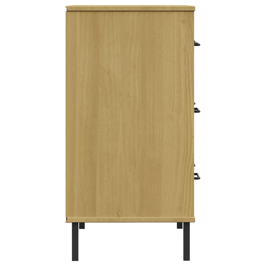 Dressoir met 3 lades OSLO 77x40x79,5 cm grenenhout bruin