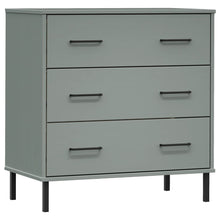 Dressoir Met 3 Lades Oslo 77X40X79,5 Cm Massief Hout Grijs