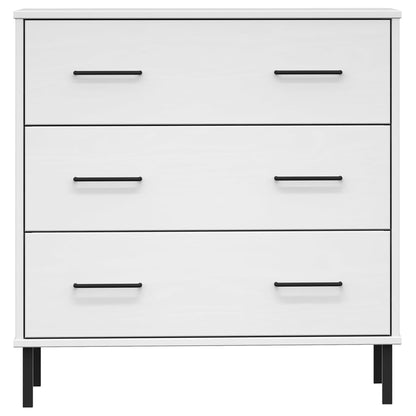Dressoir met 3 lades OSLO 77x40x79,5 cm massief hout wit