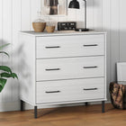 Dressoir 77x40x79,5 cm massief grenenhout wit