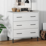 Dressoir 77x40x79,5 cm massief grenenhout wit