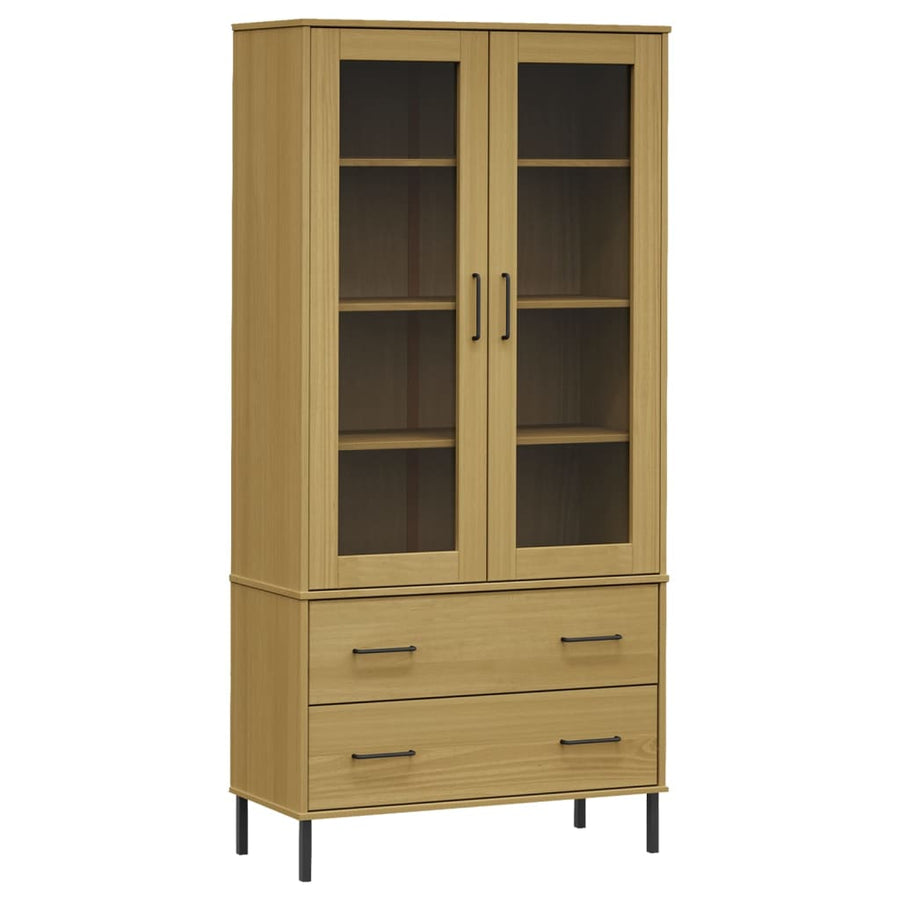 Boekenkast Met Metalen Poten Oslo 85X35X172,5 Cm Hout Bruin