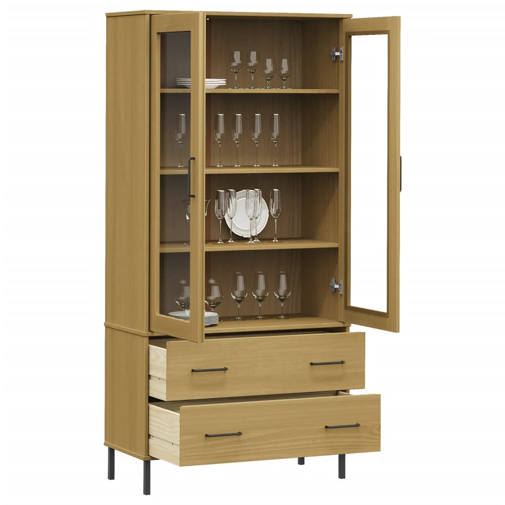 Boekenkast Met Metalen Poten Oslo 85X35X172,5 Cm Hout Bruin