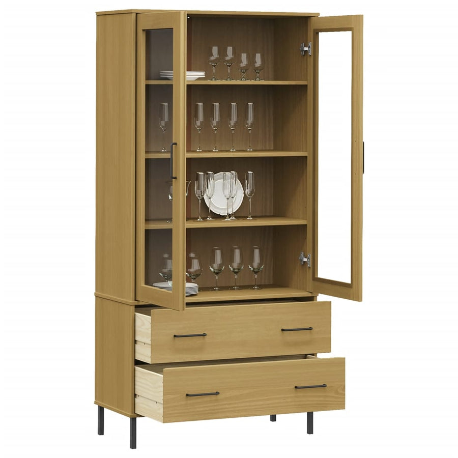 Boekenkast Met Metalen Poten Oslo 85X35X172,5 Cm Hout Bruin
