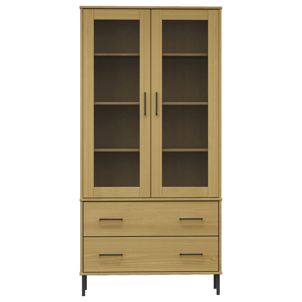 Boekenkast Met Metalen Poten Oslo 85X35X172,5 Cm Hout Bruin