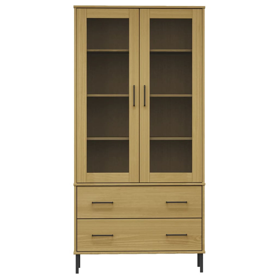 Boekenkast Met Metalen Poten Oslo 85X35X172,5 Cm Hout Bruin