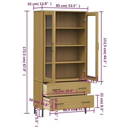 Boekenkast Met Metalen Poten Oslo 85X35X172,5 Cm Hout Bruin