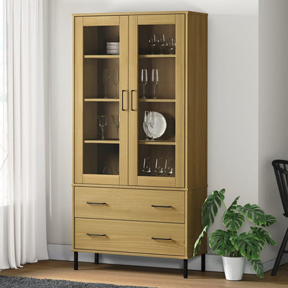 Boekenkast Met Metalen Poten Oslo 85X35X172,5 Cm Hout Bruin