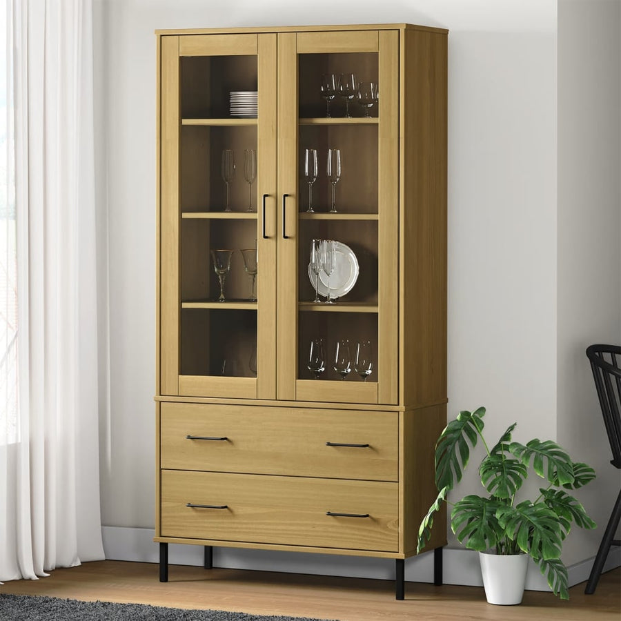 Boekenkast Met Metalen Poten Oslo 85X35X172,5 Cm Hout Bruin