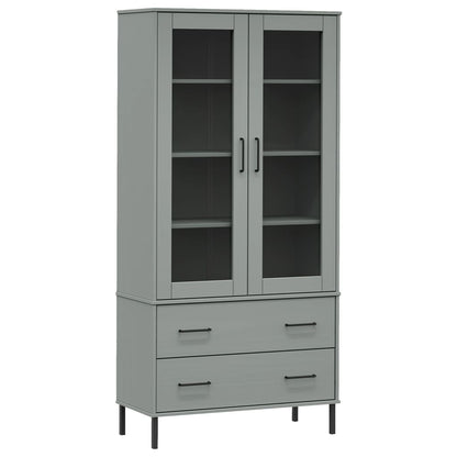 Boekenkast Met Metalen Poten Oslo 85X35X172,5 Cm Hout Grijs