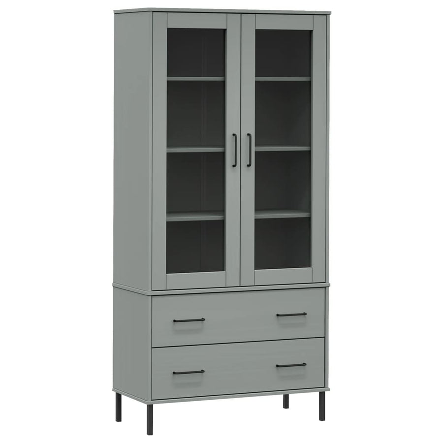 Boekenkast Met Metalen Poten Oslo 85X35X172,5 Cm Hout Grijs