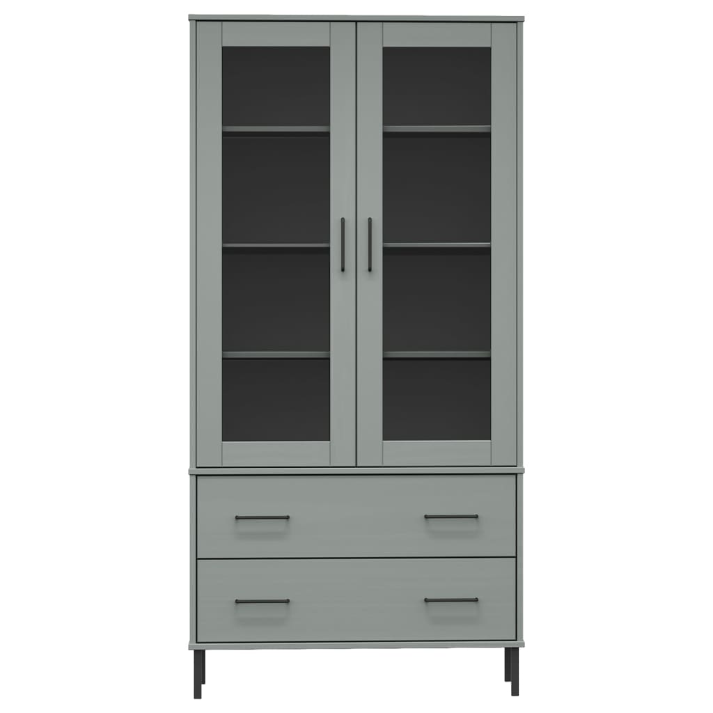 Boekenkast Met Metalen Poten Oslo 85X35X172,5 Cm Hout Grijs