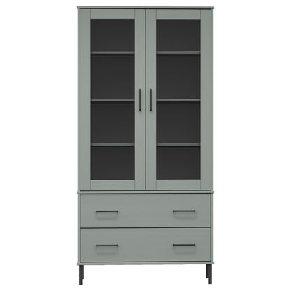 Boekenkast Met Metalen Poten Oslo 85X35X172,5 Cm Hout Grijs