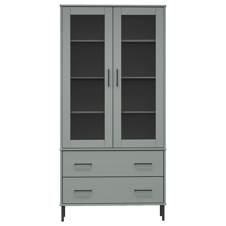 Boekenkast Met Metalen Poten Oslo 85X35X172,5 Cm Hout Grijs