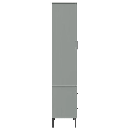 Boekenkast Met Metalen Poten Oslo 85X35X172,5 Cm Hout Grijs