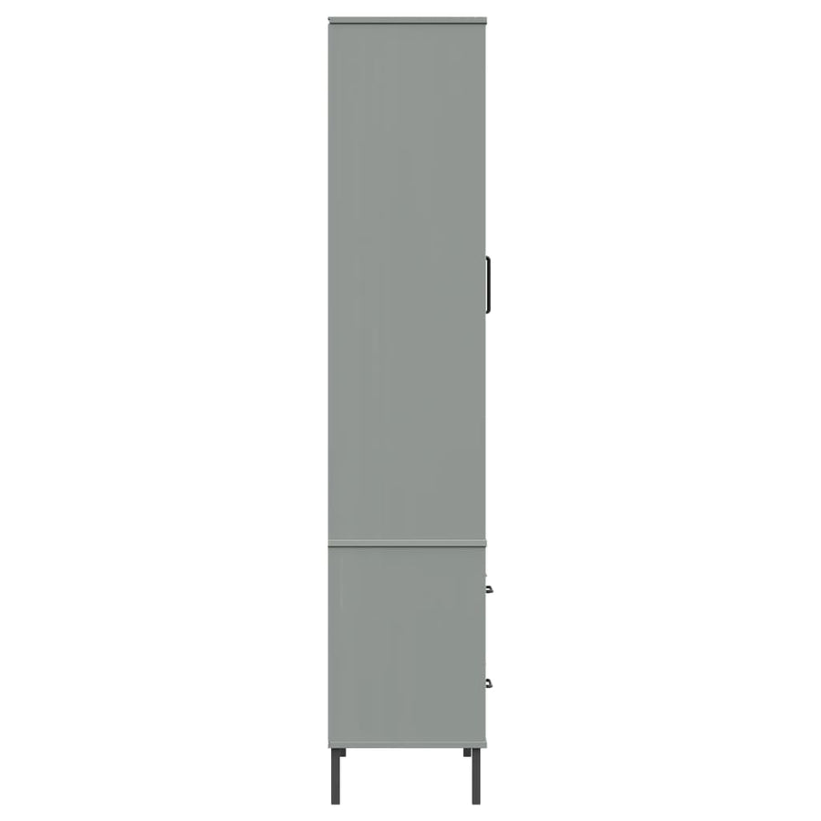 Boekenkast Met Metalen Poten Oslo 85X35X172,5 Cm Hout Grijs