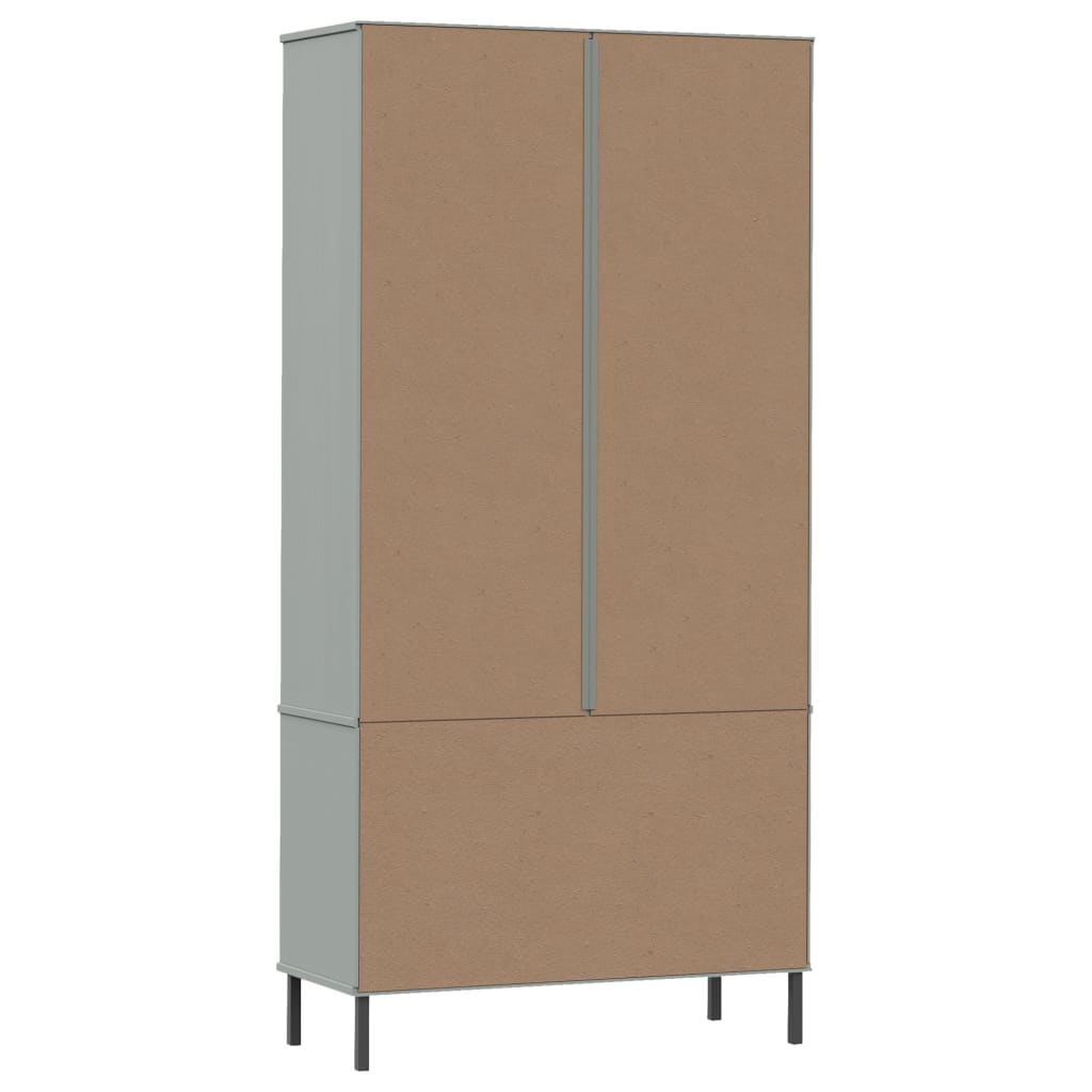 Boekenkast Met Metalen Poten Oslo 85X35X172,5 Cm Hout Grijs