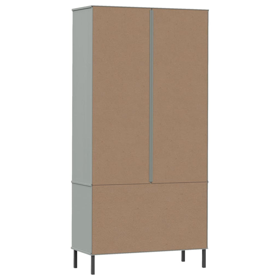 Boekenkast Met Metalen Poten Oslo 85X35X172,5 Cm Hout Grijs