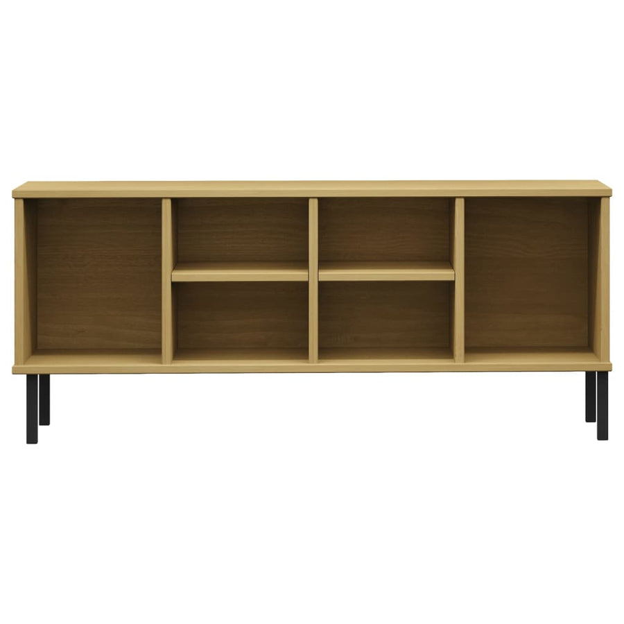 Schoenenrek Met Metalen Poten Oslo 106X35X45Cm Grenenhout Bruin