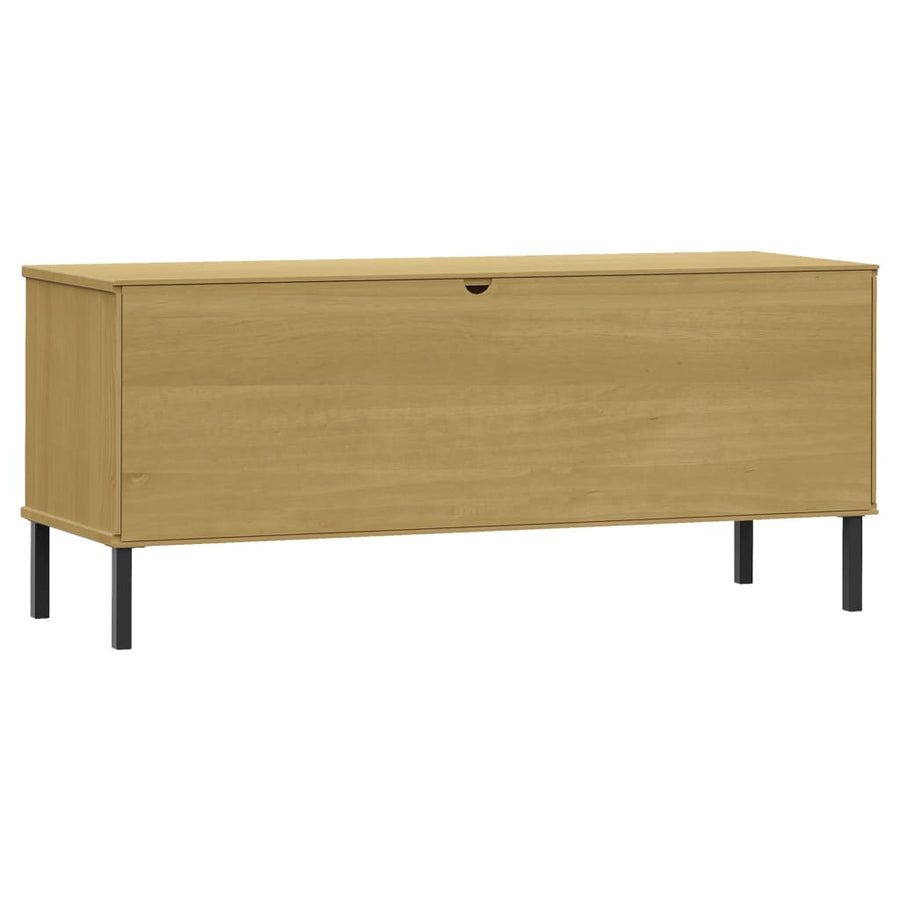 Schoenenrek Met Metalen Poten Oslo 106X35X45Cm Grenenhout Bruin