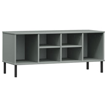 Schoenenrek Met Metalen Poten Oslo 106X35X45 Cm Grenen Grijs