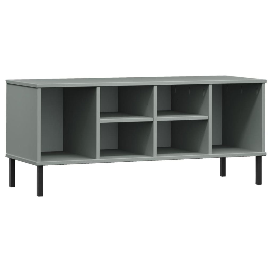 Schoenenrek Met Metalen Poten Oslo 106X35X45 Cm Grenen Grijs