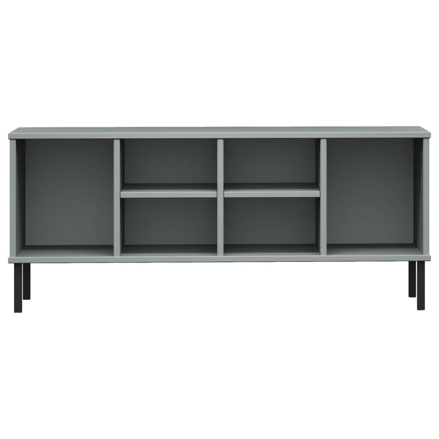 Schoenenrek Met Metalen Poten Oslo 106X35X45 Cm Grenen Grijs