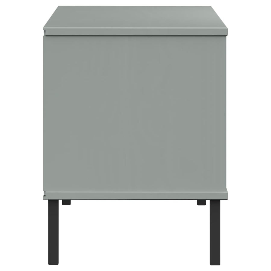 Schoenenrek Met Metalen Poten Oslo 106X35X45 Cm Grenen Grijs