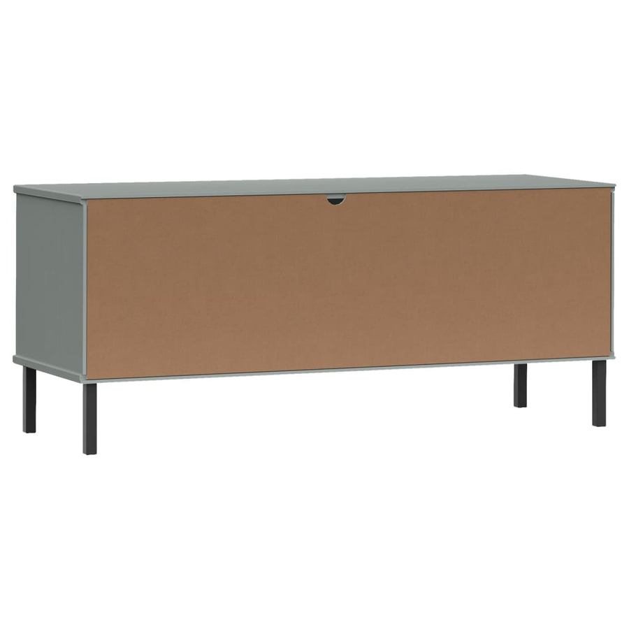 Schoenenrek Met Metalen Poten Oslo 106X35X45 Cm Grenen Grijs