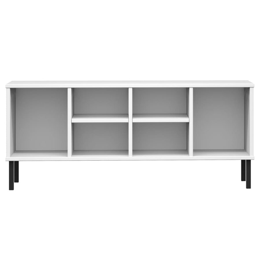 Schoenenrek Met Metalen Poten Oslo 106X35X45 Cm Grenenhout Wit