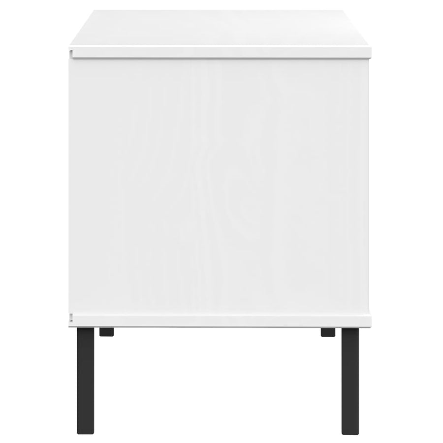 Schoenenrek Met Metalen Poten Oslo 106X35X45 Cm Grenenhout Wit