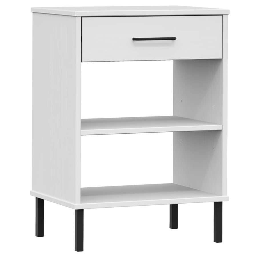 Wandkast Met Metalen Poten Oslo Massief Grenenhout Wit
