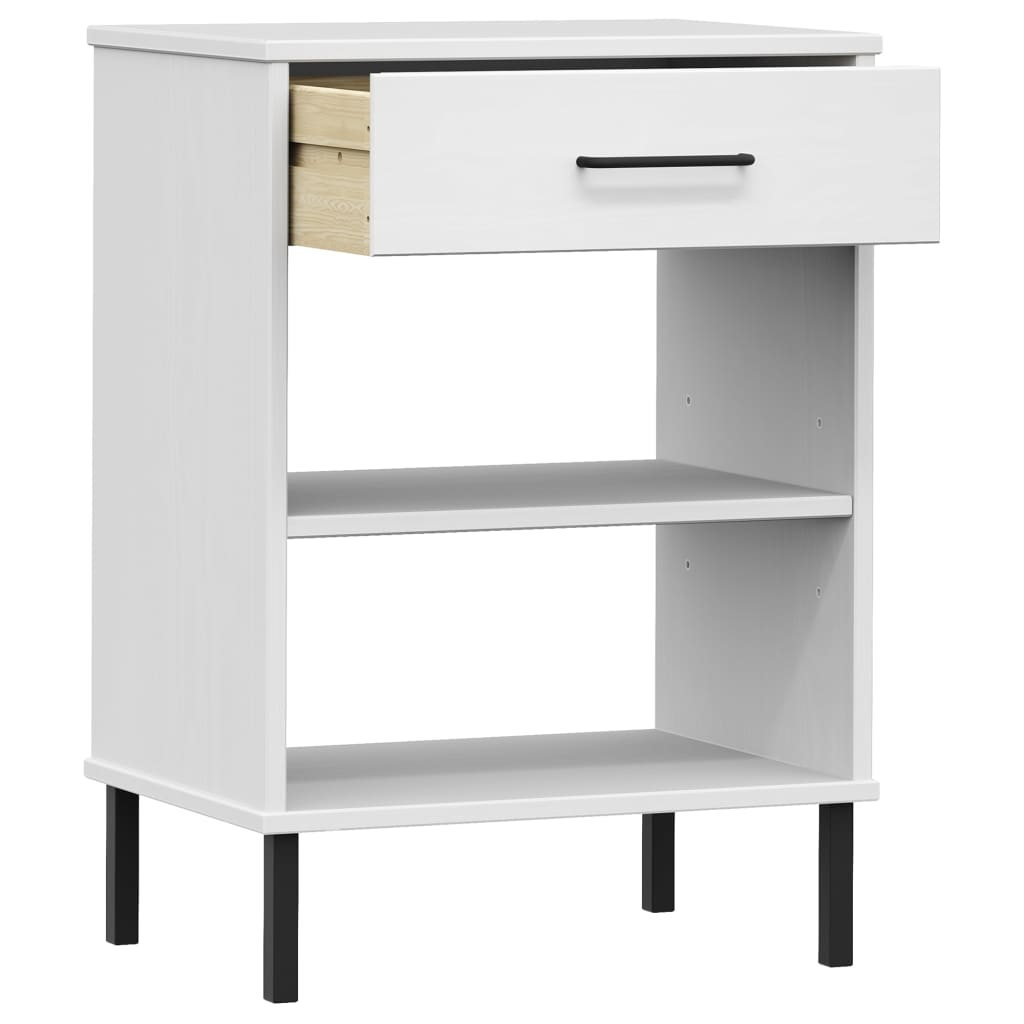 Wandkast Met Metalen Poten Oslo Massief Grenenhout Wit