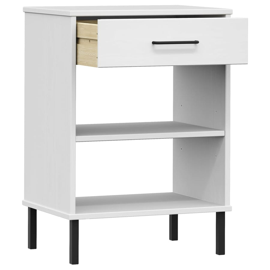 Wandkast Met Metalen Poten Oslo Massief Grenenhout Wit