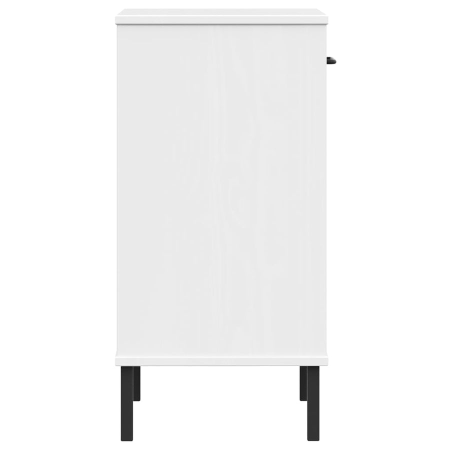 Wandkast Met Metalen Poten Oslo Massief Grenenhout Wit