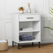 Wandkast 50x35x70 cm massief grenenhout wit