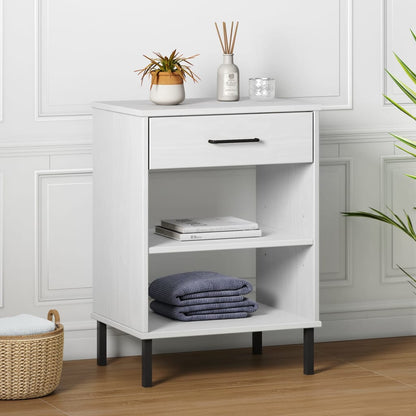 Wandkast Met Metalen Poten Oslo Massief Grenenhout Wit