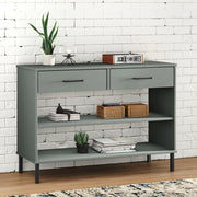 Wandkast massief grenenhout 98x35x70 cm grijs