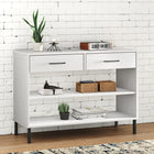 Wandkast massief grenenhout 98x35x70 cm wit