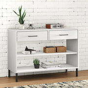 Wandkast massief grenenhout 98x35x70 cm wit