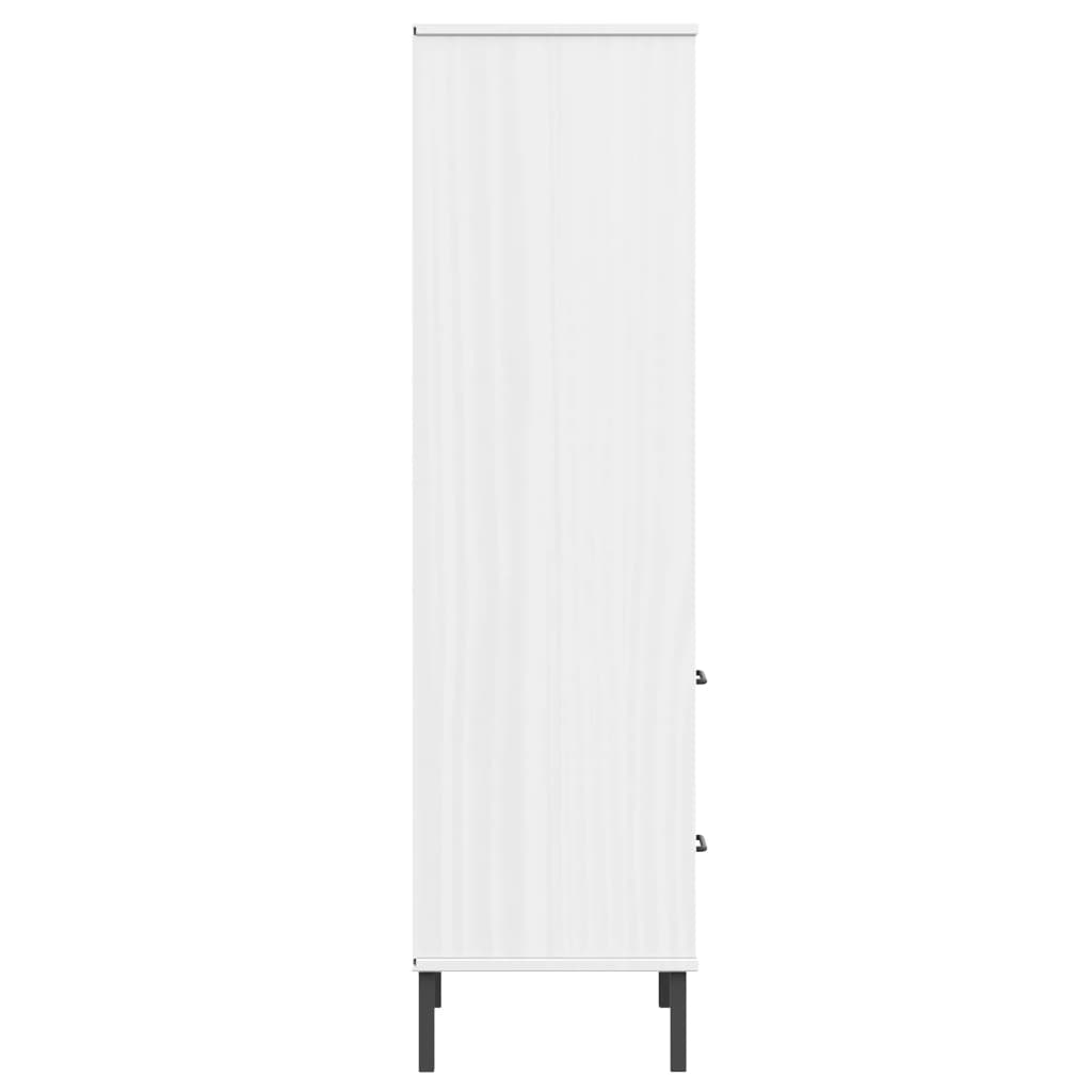 Boekenkast Met 2 Lades Oslo 60X35X128,5 Cm Massief Hout Wit