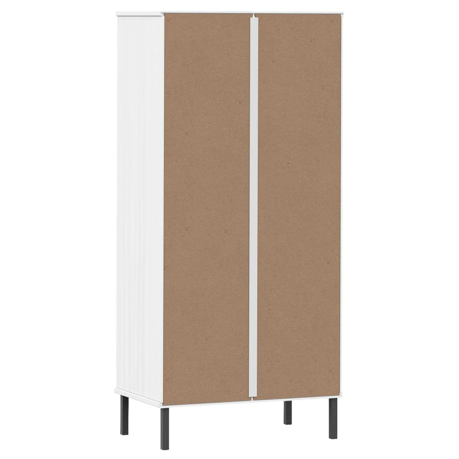 Boekenkast Met 2 Lades Oslo 60X35X128,5 Cm Massief Hout Wit