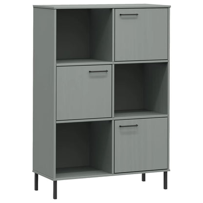 Boekenkast Met Metalen Poten Oslo 90X35X128,5 Cm Hout Grijs