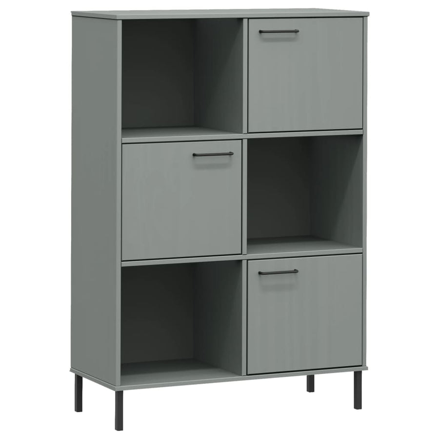 Boekenkast Met Metalen Poten Oslo 90X35X128,5 Cm Hout Grijs