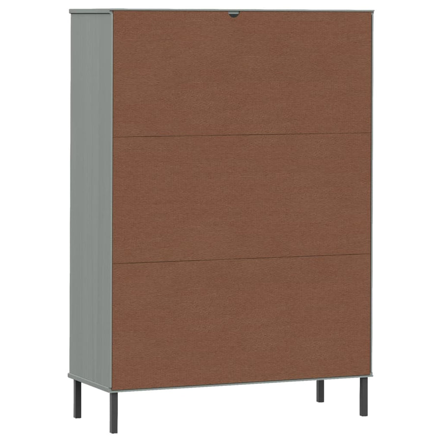 Boekenkast Met Metalen Poten Oslo 90X35X128,5 Cm Hout Grijs
