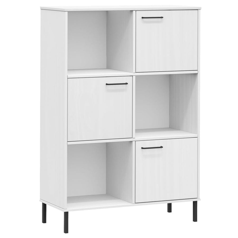 Boekenkast Met Metalen Poten Oslo 90X35X128,5 Cm Hout Wit