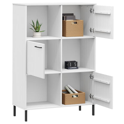 Boekenkast Met Metalen Poten Oslo 90X35X128,5 Cm Hout Wit