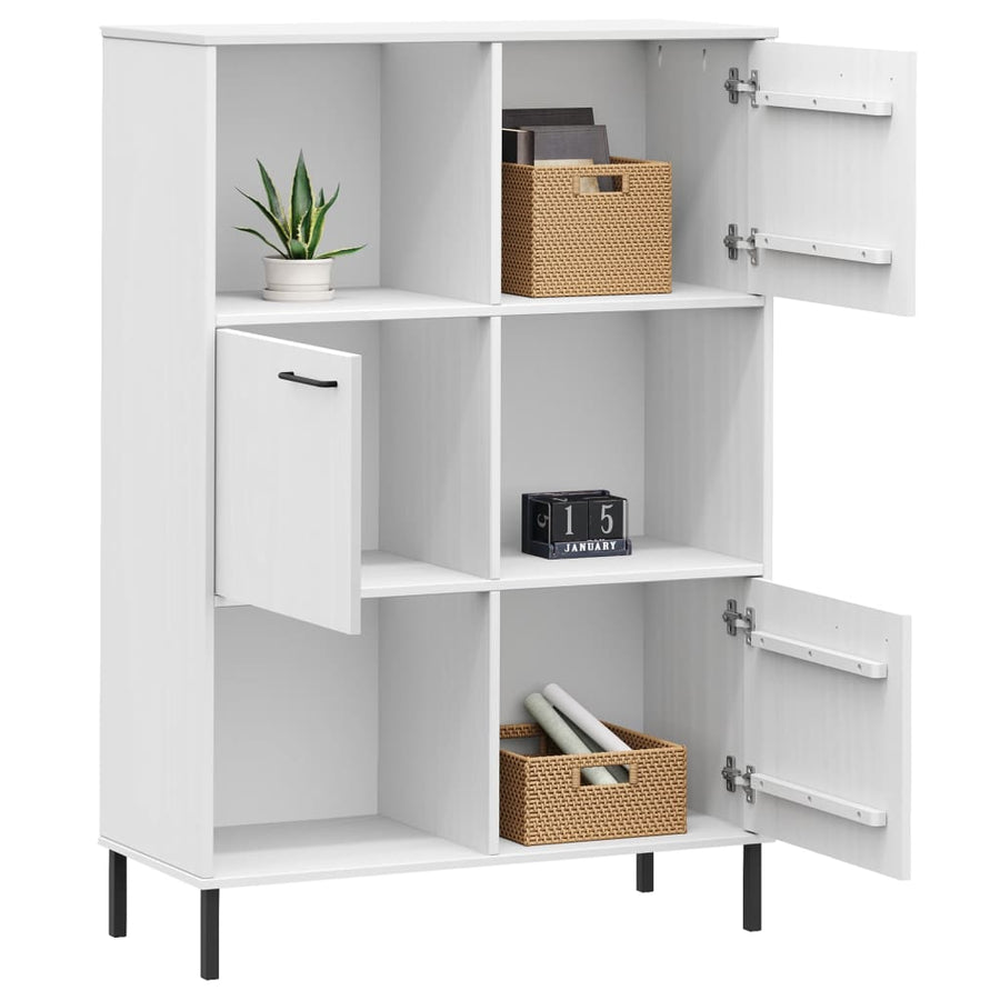 Boekenkast Met Metalen Poten Oslo 90X35X128,5 Cm Hout Wit
